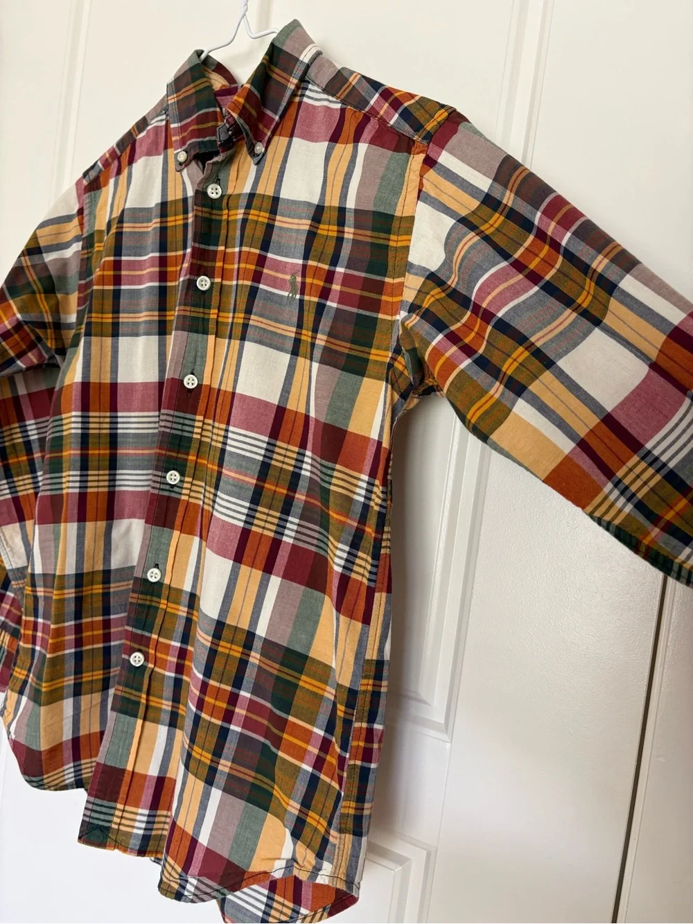 Ralph Lauren Fall Plaid Button Down Shirt Kids Sz M